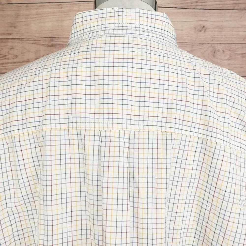 Wrangler Shirt Mens 3XL White Check Long Sleeve Button-Up Cotton Casual Pocket